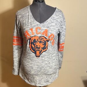 Chicago Bears Women's Gray and Orange Jersey Top